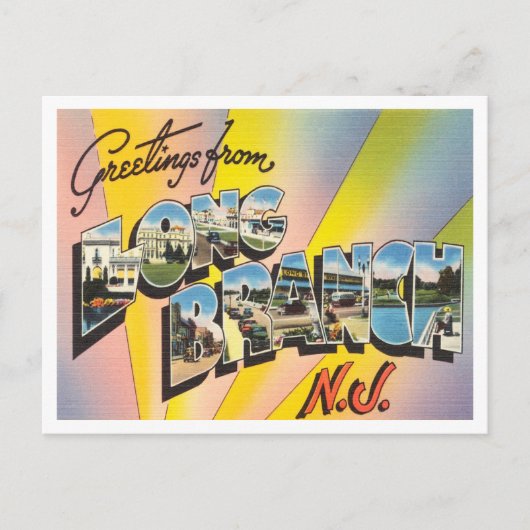 Groeten uit Long Branch, New Jersey Travel Briefkaart (Voorkant)