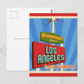 Groeten uit Los Angeles California Retro Briefkaart (Voorkant / Achterkant)
