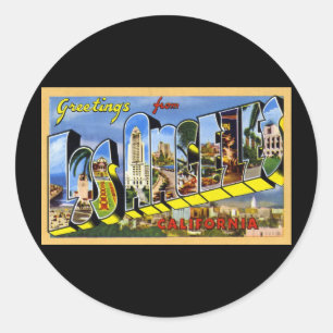Groeten uit Los Angeles California Ronde Sticker