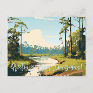 Groeten, uit Louisiana Bayou-Briefkaart Briefkaart