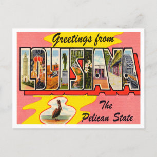 Groeten uit Louisiana, de Pelican State Travel Briefkaart