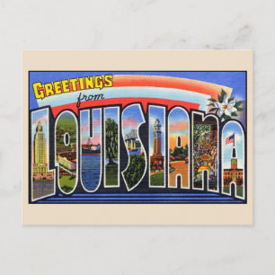 Groeten uit Louisiana grote letter ansichtkaart Briefkaart