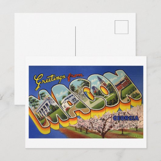 groeten uit Macon, Georgia Briefkaart (Voorkant / Achterkant)