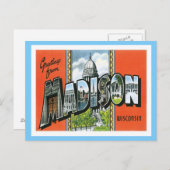 Groeten uit Madison Wisconsin US City Briefkaart (Voorkant / Achterkant)