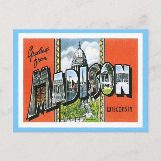 Groeten uit Madison Wisconsin US City Briefkaart (Voorkant)