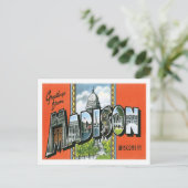 Groeten uit Madison Wisconsin US City Briefkaart (Staand voorkant)