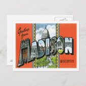 Groeten uit Madison Wisconsin US City Briefkaart (Voorkant / Achterkant)