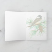 Groeten uit Maine Black Capped Chickadee Kaart (Binnen)