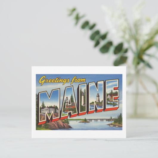  "Groeten uit Maine" Briefkaart (Staand voorkant)
