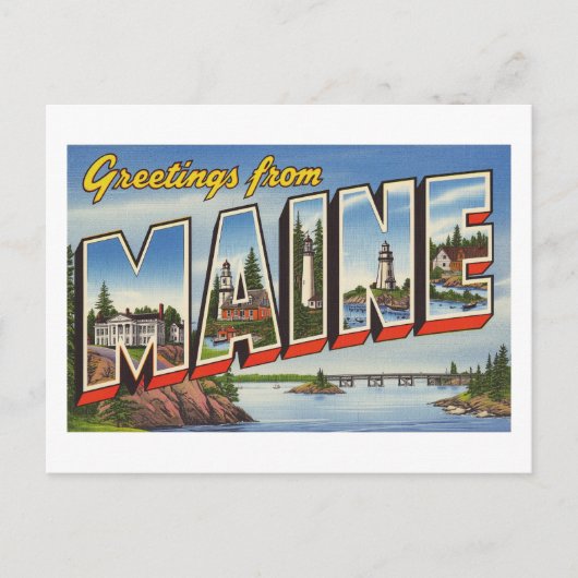  "Groeten uit Maine" Briefkaart (Voorkant)