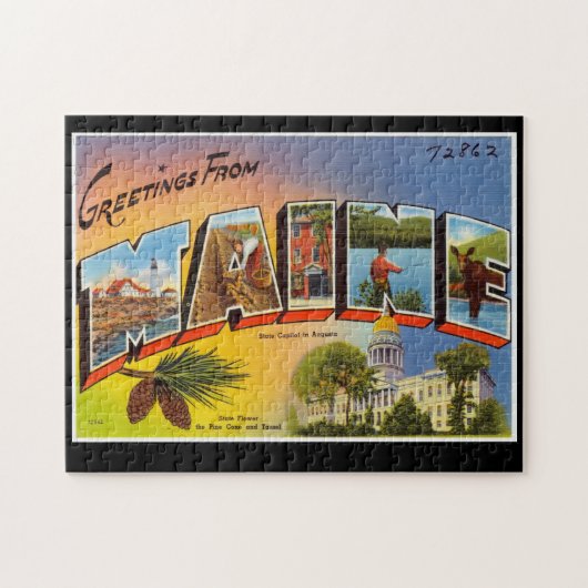  groeten uit Maine Briefkaart Souvenir Legpuzzel (Horizontaal)