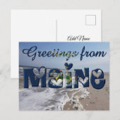 Groeten uit Maine State Flag Hearts USA Briefkaart (Voorkant / Achterkant)