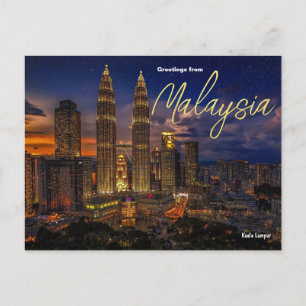 Groeten uit Maleisië Kuala Lumpur ansichtkaart Briefkaart