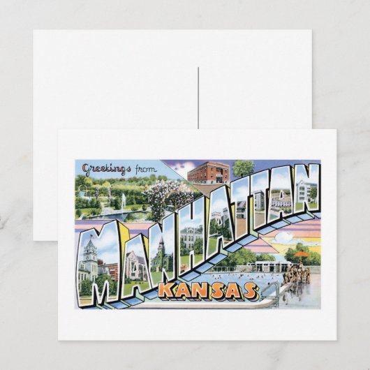 Groeten uit Manhattan, Kansas! Briefkaart (Voorkant / Achterkant)