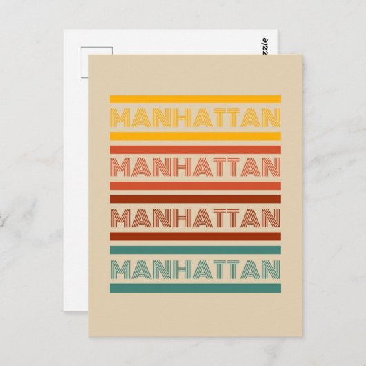 Groeten uit Manhattan, Retro Design Briefkaart (Voorkant / Achterkant)