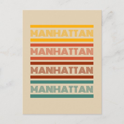 Groeten uit Manhattan, Retro Design Briefkaart (Voorkant)