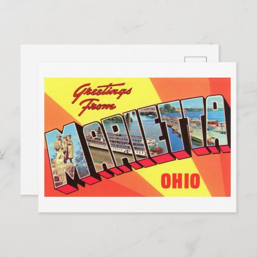  groeten uit Marietta, Ohio Briefkaart (Voorkant / Achterkant)