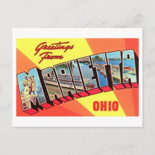  groeten uit Marietta, Ohio Briefkaart (Voorkant)