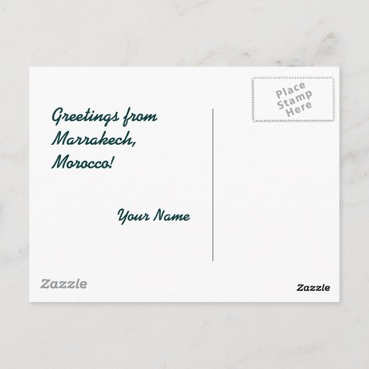 Groeten uit Marrakech Marokko Briefkaart (Achterkant)