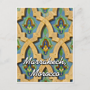 Groeten uit Marrakech Marokko Marokkaanse Tegel Briefkaart