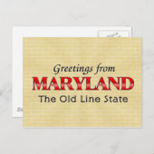 Groeten uit Maryland Briefkaart (Voorkant / Achterkant)
