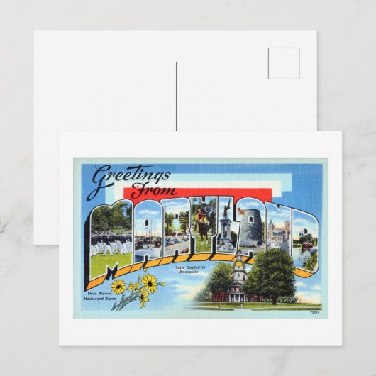 groeten uit Maryland reisposter Briefkaart (Voorkant / Achterkant)