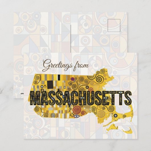 Groeten uit Massachusetts Briefkaart (Voorkant / Achterkant)