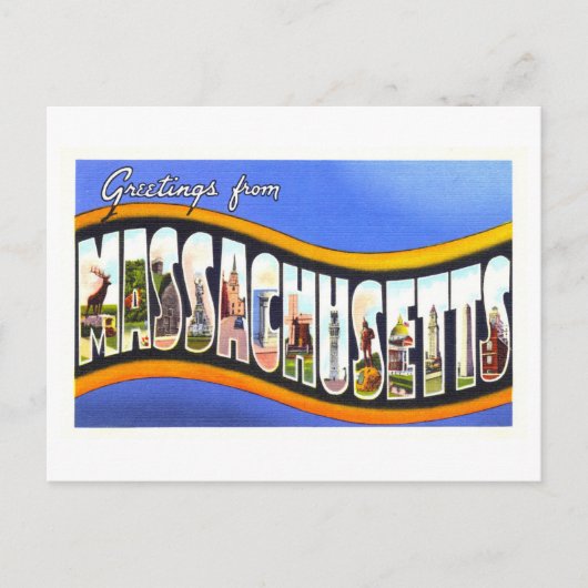  groeten uit Massachusetts Briefkaart (Voorkant)
