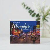 Groeten uit Memphis Tennessee ansichtkaart Briefkaart (Staand voorkant)