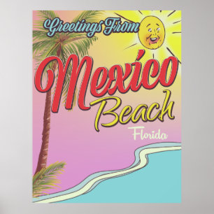Groeten uit Mexico Beach Florida Poster