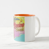Groeten uit Mexico Beach Florida Tweekleurige Koffiemok (Voorkant rechts)
