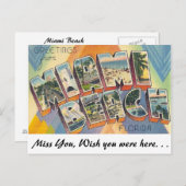 Groeten uit Miami Beach Briefkaart (Voorkant / Achterkant)