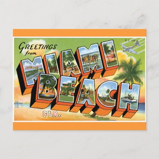 Groeten uit Miami Beach Briefkaart (Voorkant)