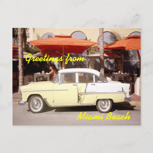 Groeten uit Miami Beach Briefkaart (Voorkant)