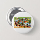Groeten uit Miami Beach, Fl Ronde Button 5,7 Cm (Voorkant /achterkant)