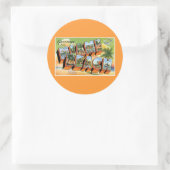 Groeten uit Miami Beach, Florida! Ronde Sticker (Tas)