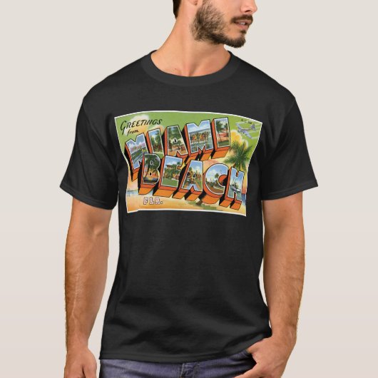 Groeten uit Miami Beach, Florida! T-shirt (Voorkant)