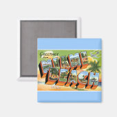 Groeten uit Miami Beach Magneet (Voorkant / Achterkant)