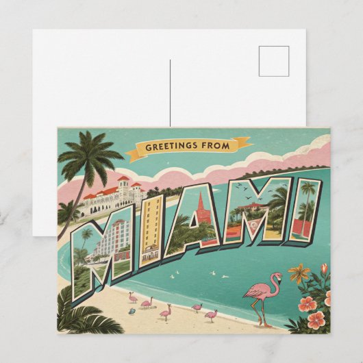 Groeten uit Miami Briefkaart (Voorkant / Achterkant)