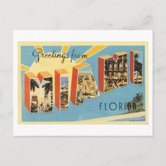 groeten uit Miami, Florida Briefkaart (Voorkant)
