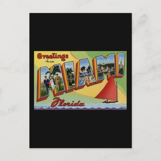 Groeten uit Miami Florida Briefkaart (Voorkant)