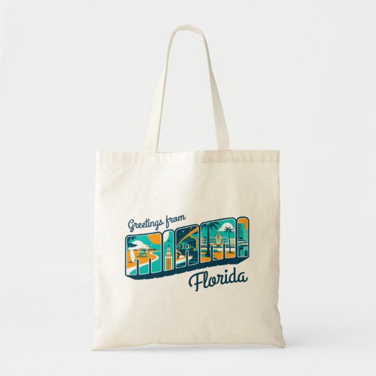 Groeten uit Miami Florida Tote Bag (Voorkant)