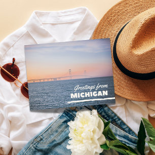 Groeten uit Michigan Ansichtkaart Briefkaart