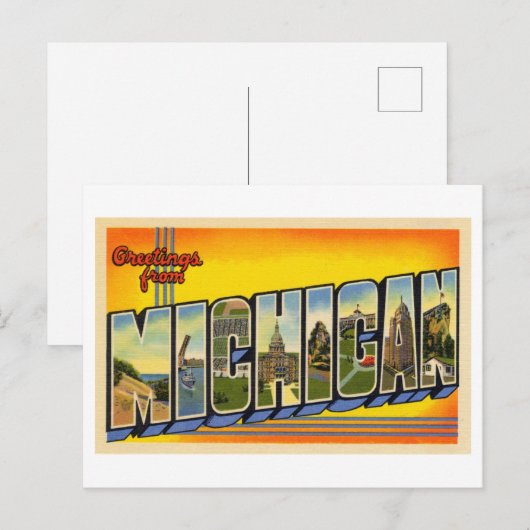 groeten uit Michigan Briefkaart (Voorkant / Achterkant)