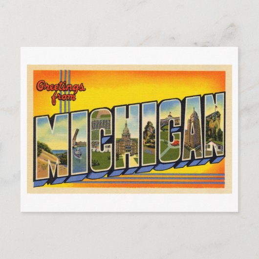  groeten uit Michigan Briefkaart (Voorkant)