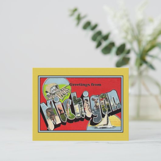 groeten uit Michigan Briefkaart (Staand voorkant)