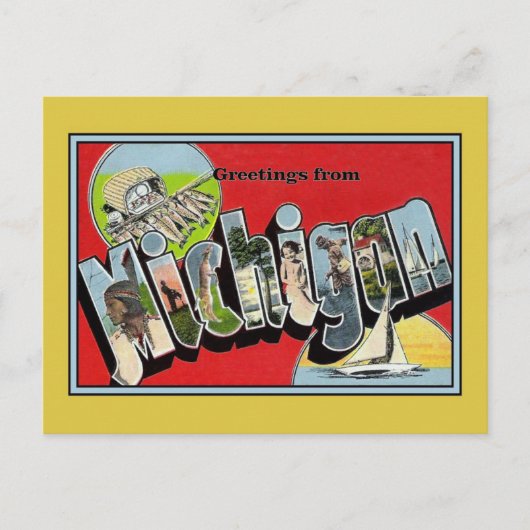  groeten uit Michigan Briefkaart (Voorkant)