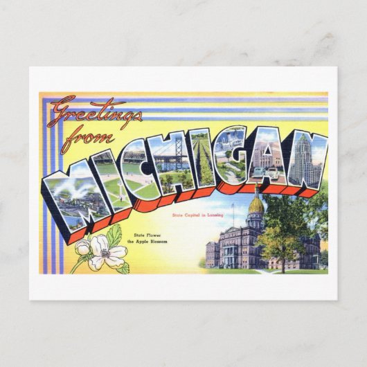  groeten uit Michigan Briefkaart (Voorkant)
