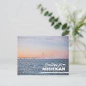 Groeten uit Michigan Straits of Mackinaw Briefkaart (Staand voorkant)