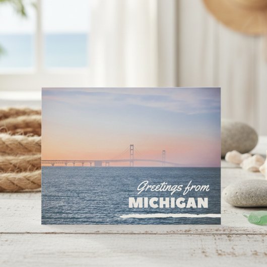 Groeten uit Michigan Straits of Mackinaw Briefkaart